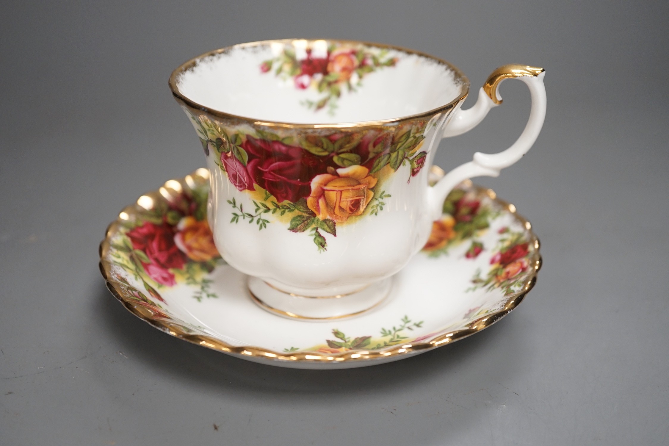 A selection of Royal Albert Old Country Rose six part coffee and tea service